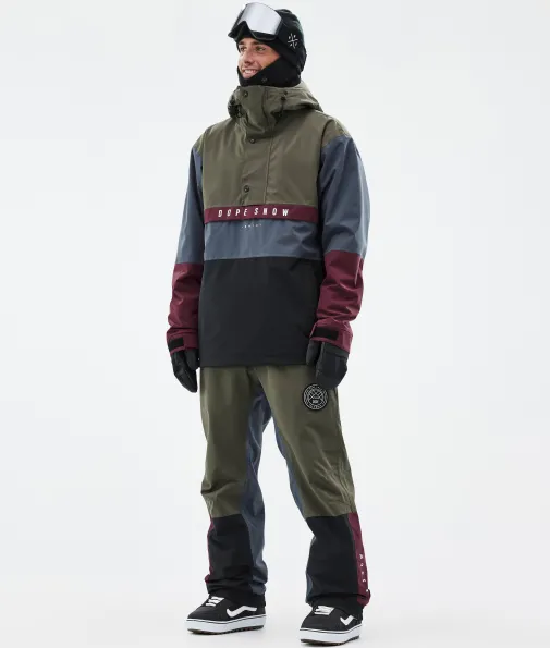 blizzard_track_1-1.webp Snowboardhosen<Dope Snow Blizzard Track OIiveGreen/Burgundy/MetalBlue/Black