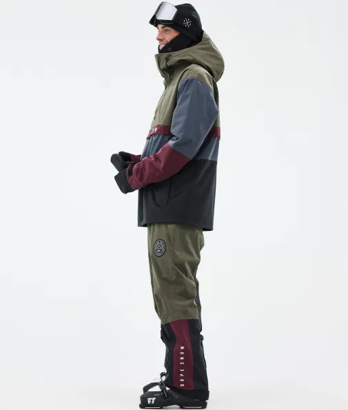 legacy_track_2-3.webp Skijacken<Dope Snow Legacy Track OIiveGreen/Burgundy/MetalBlue/Black