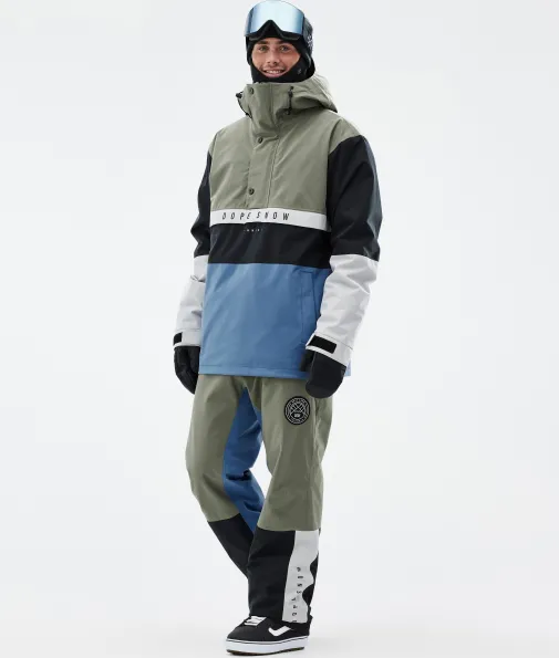 Snowboardhosen<Dope Snow Blizzard Track Greenish/LightGrey/Black/BlueSteel