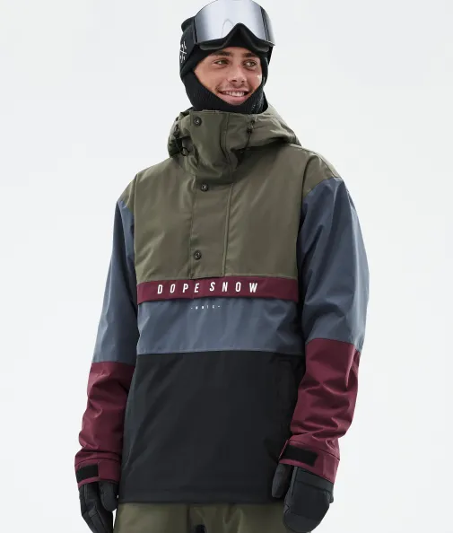Snowboardjacken<Dope Snow Legacy Track OliveGreen/Burgundy/MetalBlue/Black